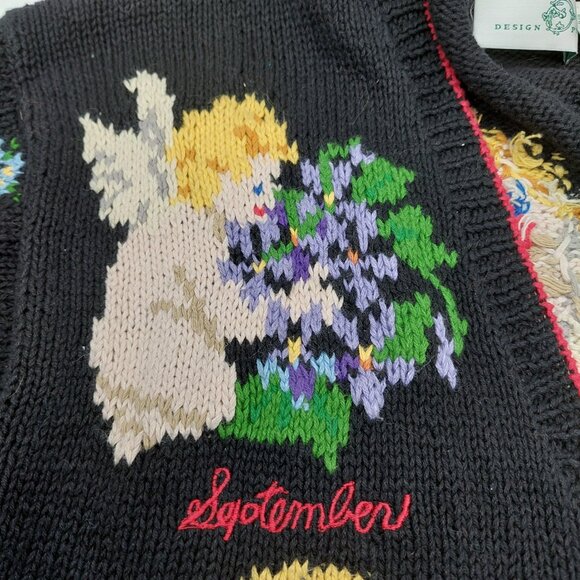 Design Options Christmas Cardigan Size Large Cherub Months Angel Sweater READ - Picture 9 of 15
